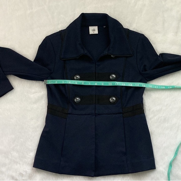 CAbi In The Band Military Navy Blue Ponte Blazer Jacket Style 3375 Size XS - Picture 3 of 8